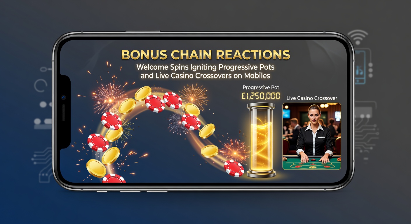 Smartphone interface displaying a live blackjack table with overlaid progressive jackpot meter from slot bonus chains, highlighting mobile crossover features