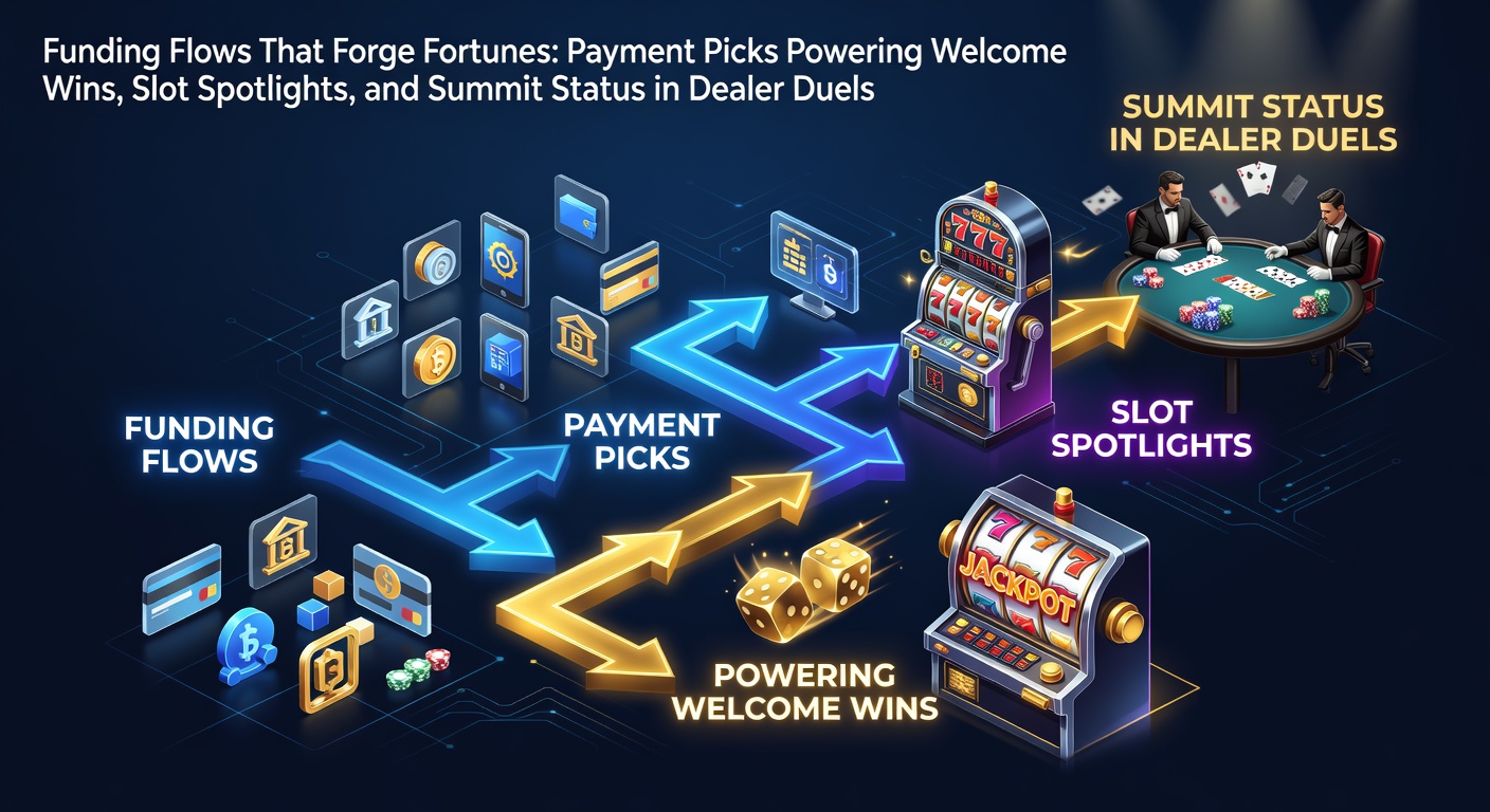 Vibrant digital streams of coins and cards flowing into glowing casino slot machines and live dealer tables, symbolizing rapid funding for gaming wins
